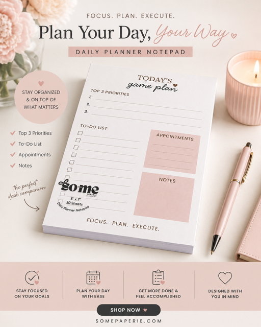 5"x7" Daily To-Do List Planner Notepad