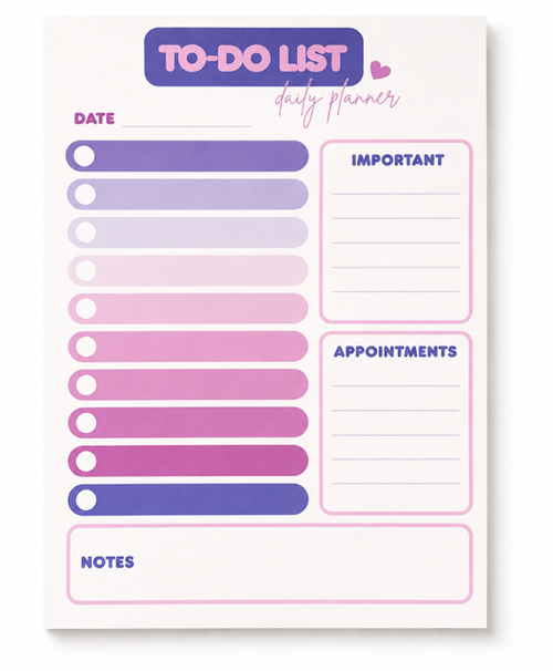 5"x7" To-Do List Notepad