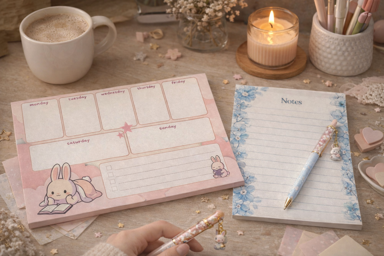 Weekly Planner 5”x7” Notepad - Bunny Reader